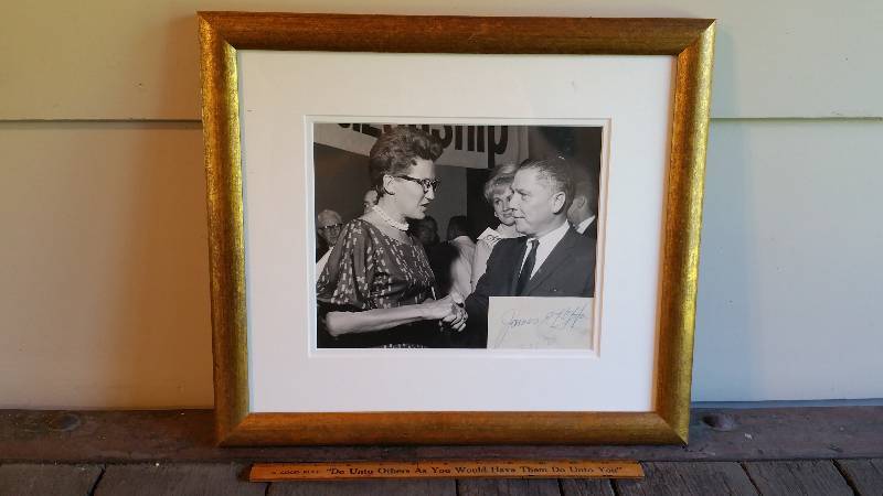 lot 190 image: Rare, Original Jimmy Hoffa Photo and Autograph  Signature