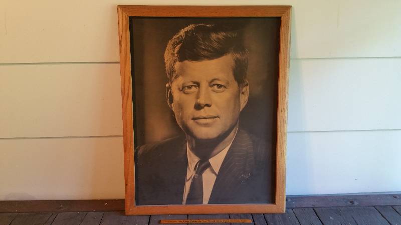 lot 193 image: Large, Vintage John F. Kennedy Famed Print