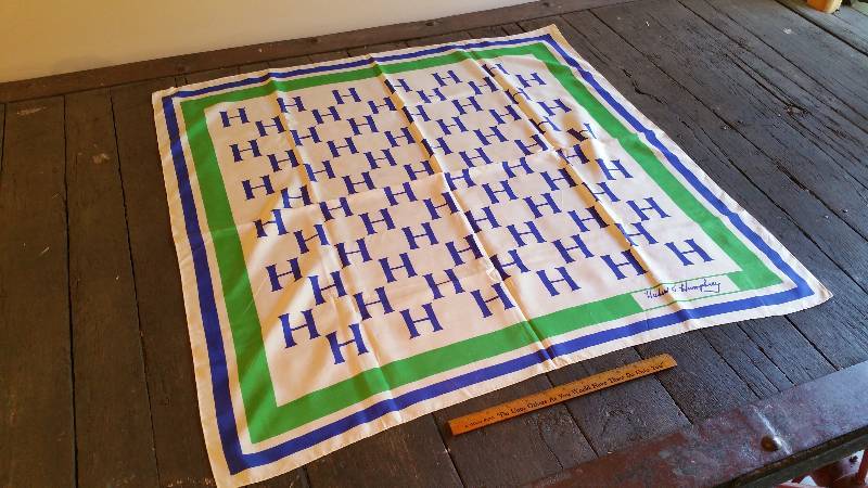 lot 195 image: Silk () Hubert H. Humphrey HHH Scarf  Hankerchief