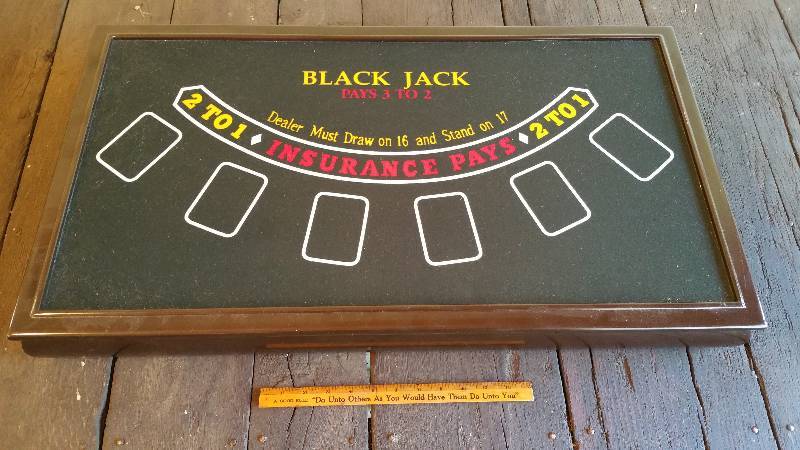 lot 321 image: Black Jack  Roulette Felt Table Top Game System