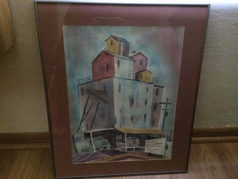 lot 102 image: Signed Artwork of a Local Sauk Rapids Feed Mill