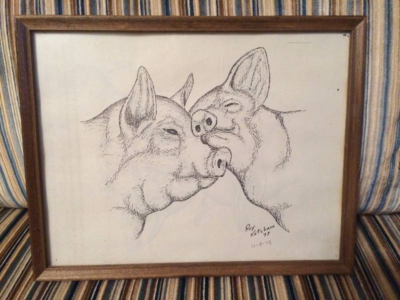 lot 107 image: Adorable Signed Piece of Artwork
