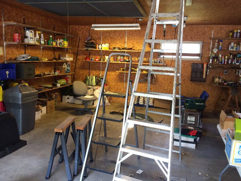 lot 373 image: Two Step Ladders and a Pair of Saw Horses