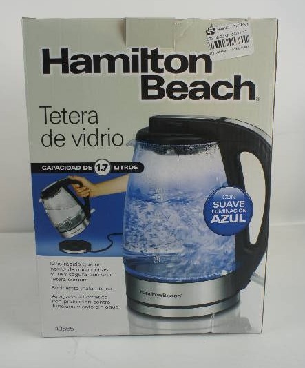 lot 6 image: Hamilton Beach 40865 Glass Electric Kettle, 1.7-Liter