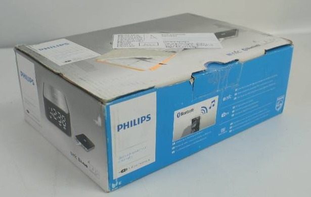 lot 25 image: PHILIPS BLUETOOTH SPEAKER WITH CLOCK RADIO SB17037