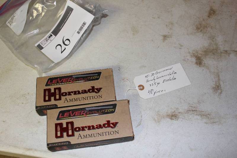 lot 26 image: Box Lot of (2) 45-70 Government Hornady Leverevolution 325 Gr. app. 40 rounds.