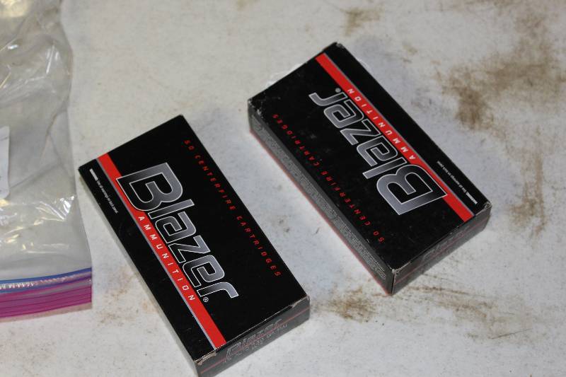 lot 23 image: Box Lot of (2) CCI Blazer 45ACP 230FMJ Ammo app. 100 rounds.