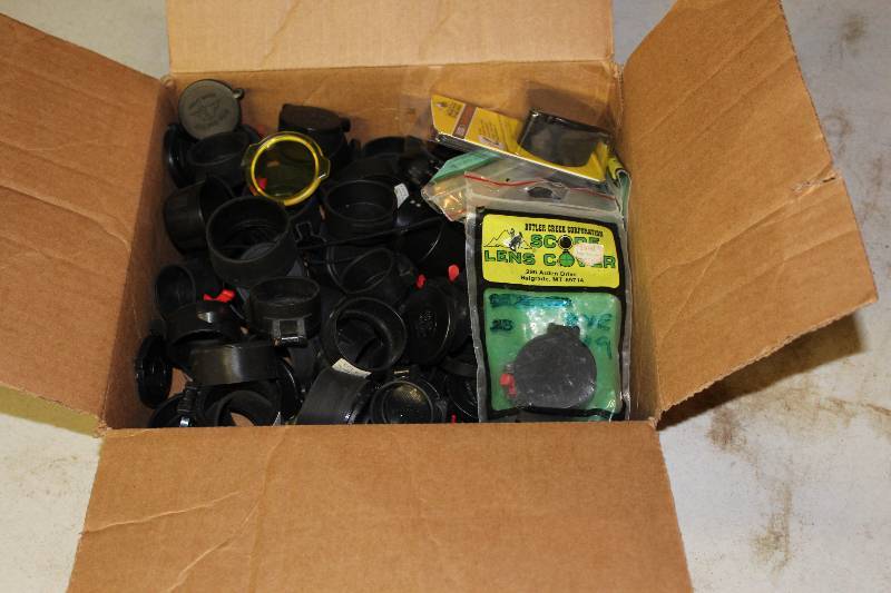 lot 28 image: Box Lot of Miscellaneous Scope Covers.