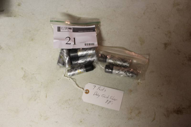 lot 21 image: Bag Lot of Daisy Quick Silver BB Pellets app. 9 packs.