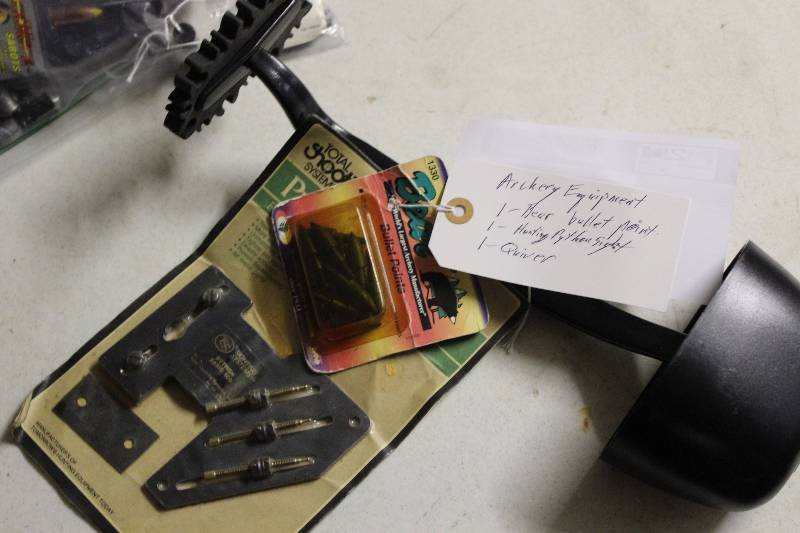 lot 46 image: Archery Equipment Lot of (3) Including Bear Bullet Point Hunting Python Sight Quiver.