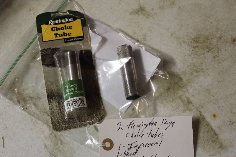 lot 34 image: Table Lot Including Remington 12 Gauge Choke Tubes (2) Includes Improoved & Skeet Both Extended Tubes.