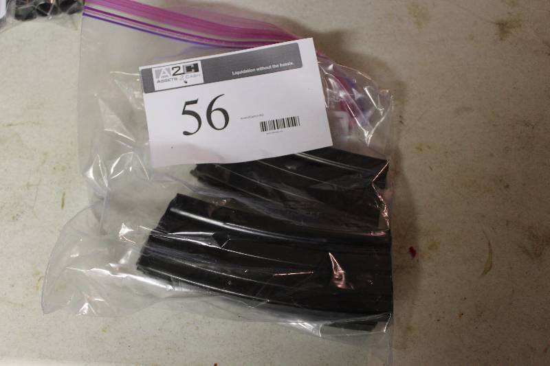 lot 56 image: Lot of (5) Hi Capacity Mini 14 Mags Steel (3) Factory (2).