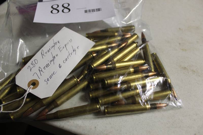 lot 88 image: Bag Lot of 280 Remington & Remington Express Ammo.