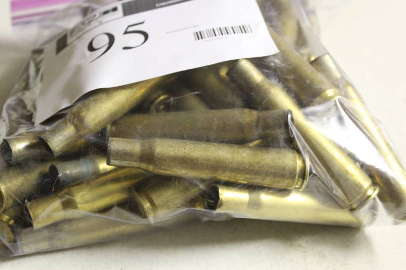 lot 95 image: Bag Lot of 50 BMG Brass Ammo app. 47 ct.