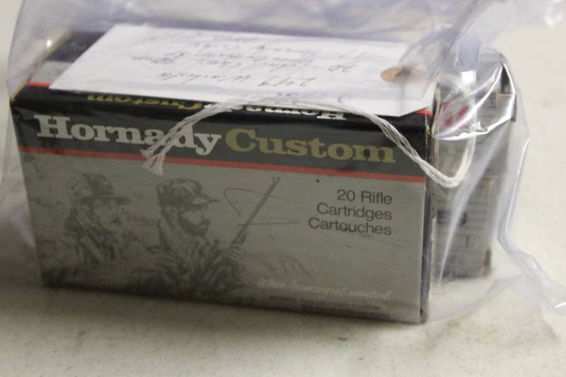 lot 91 image: Bag lot of 243 Winchester Ammo 20 rds Federal Classic 80 Grain Sierra ProHunter SP 17 rds Hornady Custom 75grain Hp.