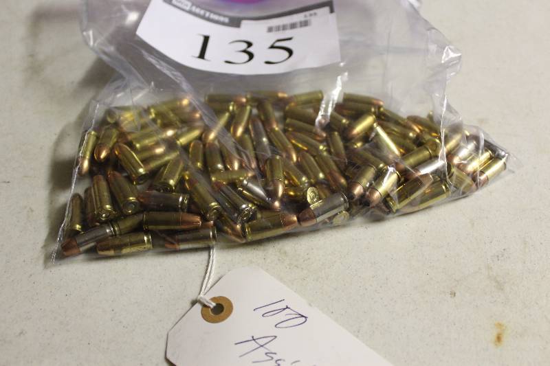 lot 135 image: Bag Lot of (100) Miscellaneous 9mm Rounds.