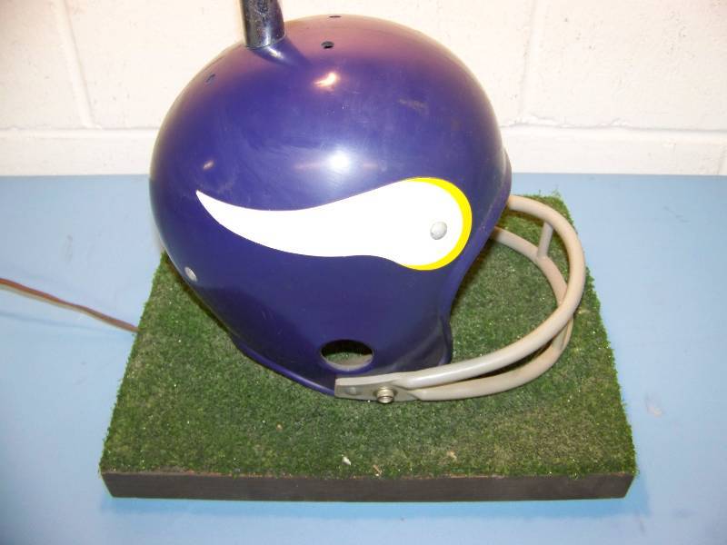 lot 2 image: Vintage, Minnesota Vikings Football Helmet, Table Lamp