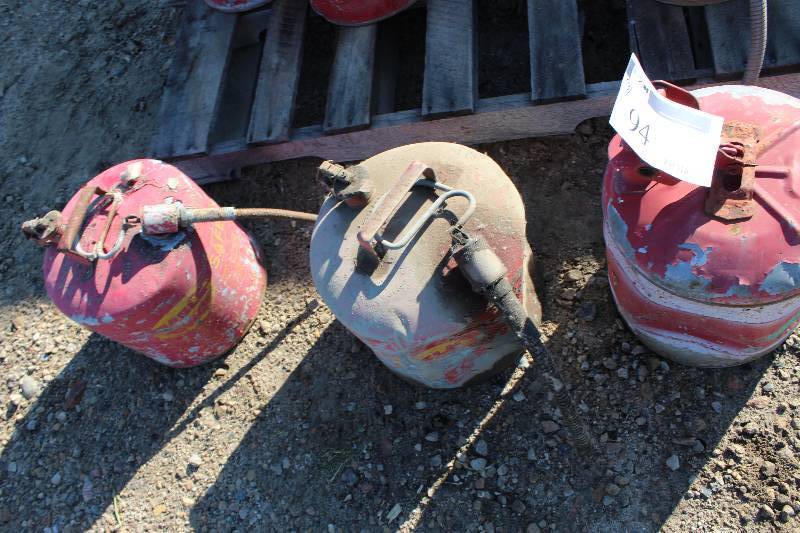 Lot of (3) Metal Gas Cans.