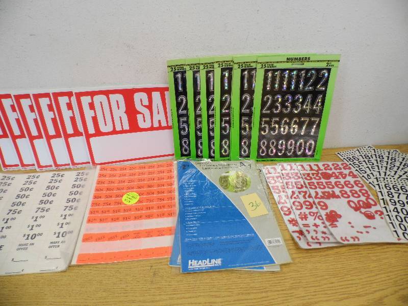 For Sale Signs, Numbers, Letters