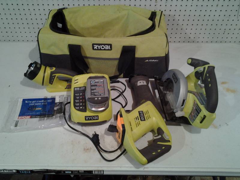 lot 11 image: Ryobi 18V Lithium Tools With Charger