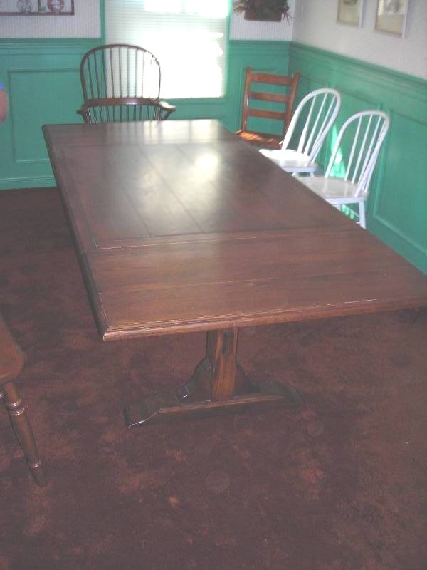 lot 179 image: Wood Farm Table 68x40 With 2-12 Inch Leaves