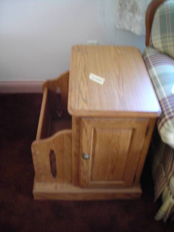 lot 188 image: Side Table With Built In Magazine Rack