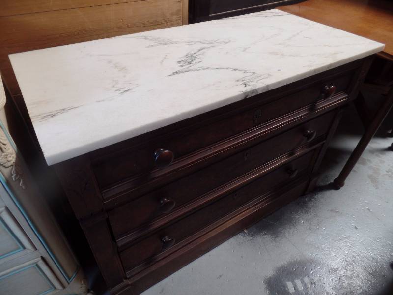 lot 7 image: Marble Top Dresser
