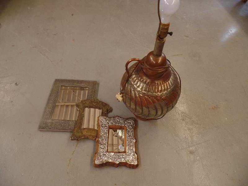 lot 33 image: Table Lamp and Mirrors
