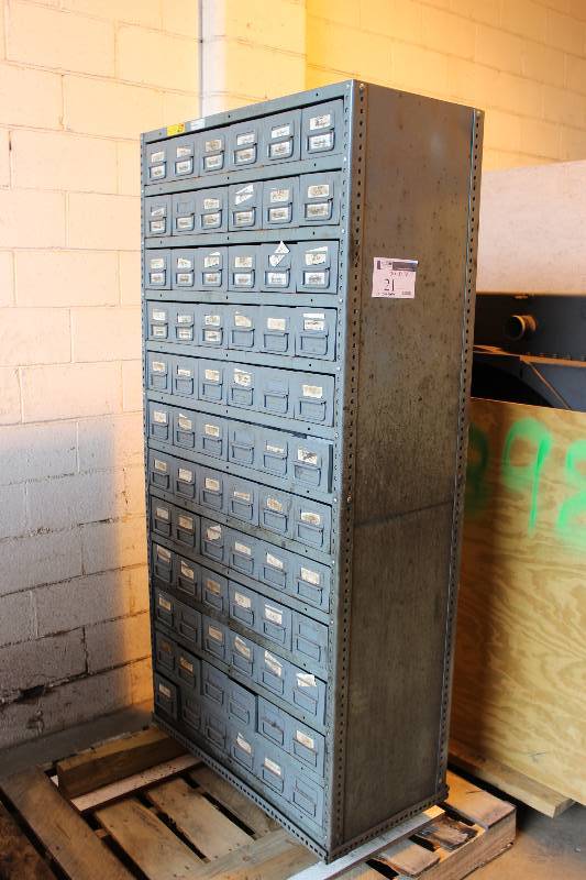 Metal Cabinet wMultiple Drawers & Divided Compartments Includes Contents 36 x 18 x 76.