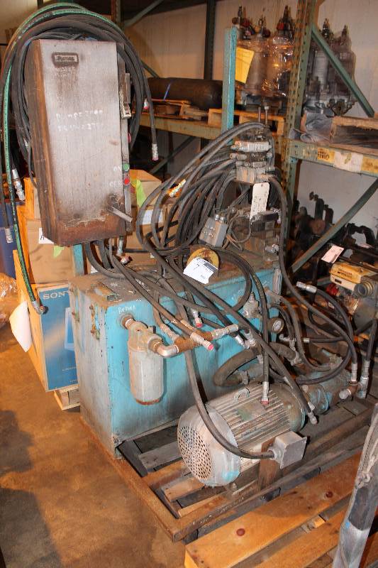 Furnas Transfer Pump wHoses Tek Machine Inc. Hydraulic Power Unit Design Pressure 2550 PSI Max System Temp 130F 50Gal Capacity Taxaco Rando HD-32 Fluid Type 50 x 36 x 70.