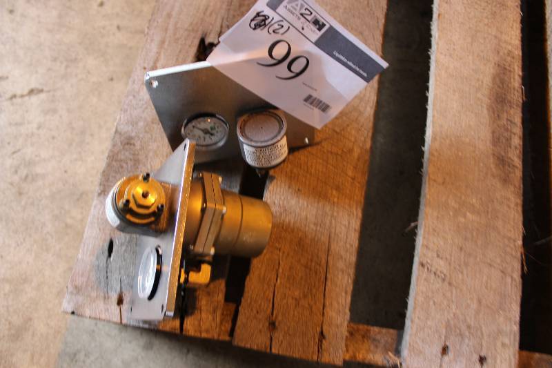 Lot of (2) Hydraulic Pressure Regulators with Dial Indicators on a Face Plates