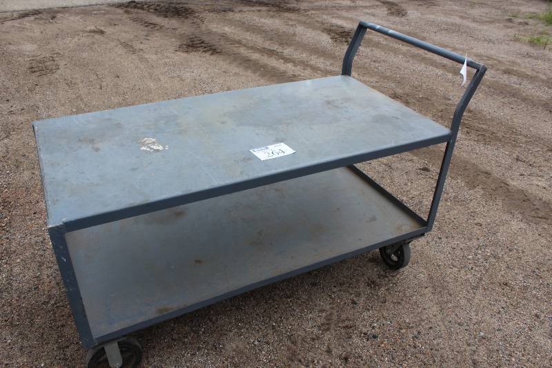 Metal Cart wWheels, Push Handle & Lower Shelf 30 x 60 x 40.