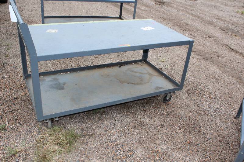 Metal Cart wWheels, Push Handle & Lower Shelf 30 x 60 x 40.