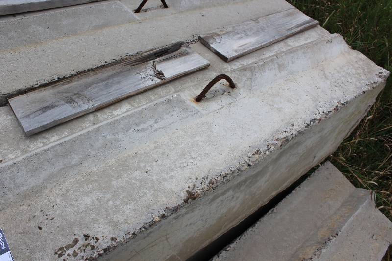 Lot of (6) Moveable Concrete Block wMetal Cable Handle 24 x 72 x 24.
