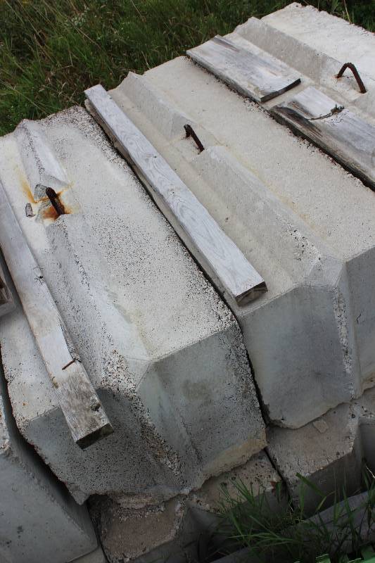 Lot of (6) Moveable Concrete Block wMetal Cable Handle 24 x 72 x 24.