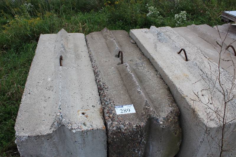 Lot of (6) Moveable Concrete Block wMetal Cable Handle 24 x 72 x 24.