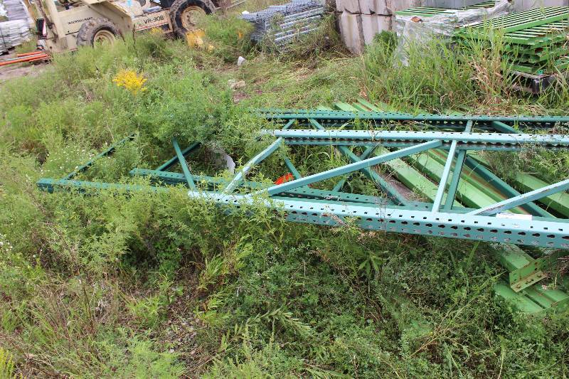 Pallet Racking Lot Including 21 x 4 Uprights (2) 12 x 3 Upright (1) 8 Cross Beams (app. 17 ct.)