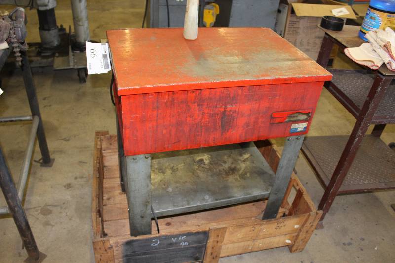 lot 66 image: Solar Industries Cleaning Cabinet wTop Lid Oil Pump & Cleaning Accessories Model S-90EP.