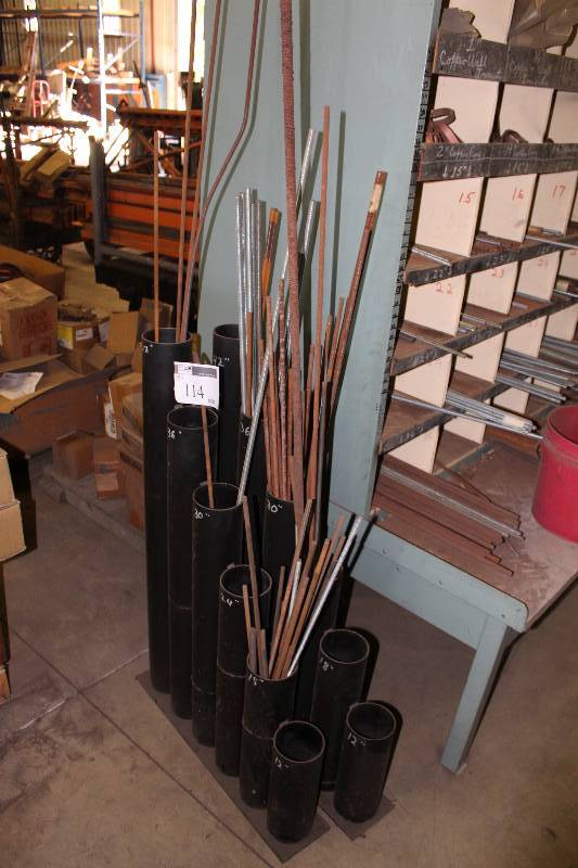 lot 114 image: Lot of (2) Custom Storage Container wSteel Tubes For Racking Re-Bar & More Includes Contents.