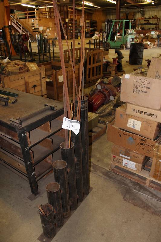 lot 113 image: Custom Storage Container wSteel Tubes For Racking Re-Bar & More Includes Contents.