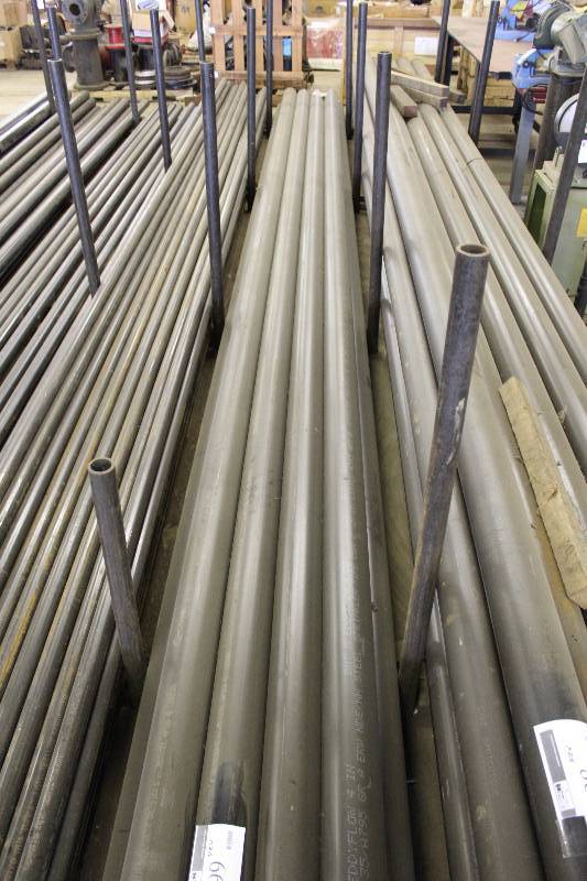 lot 99 image: Lot of (9) 4 x 21 SCH #7 Metal Pipe New.