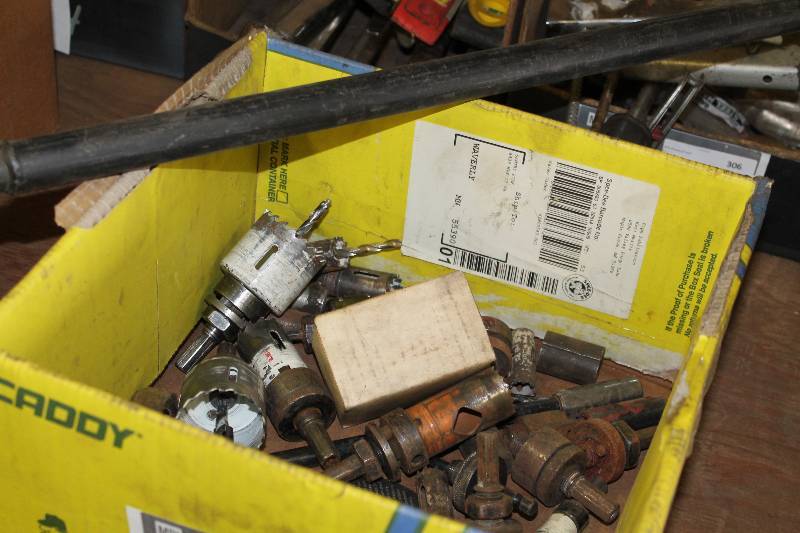 lot 331 image: Box Lot of Miscellaneous Circular Drill Bits & Drill Attachments.