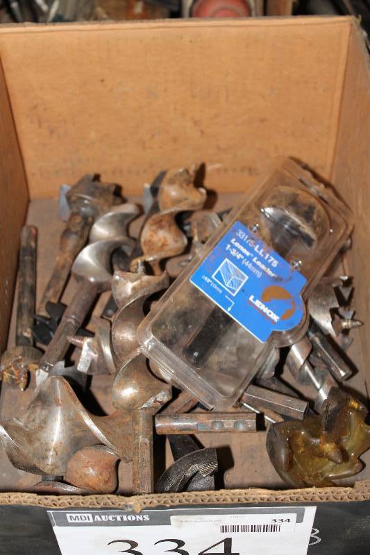 lot 334 image: Box Lot of Auger Drill Bits.