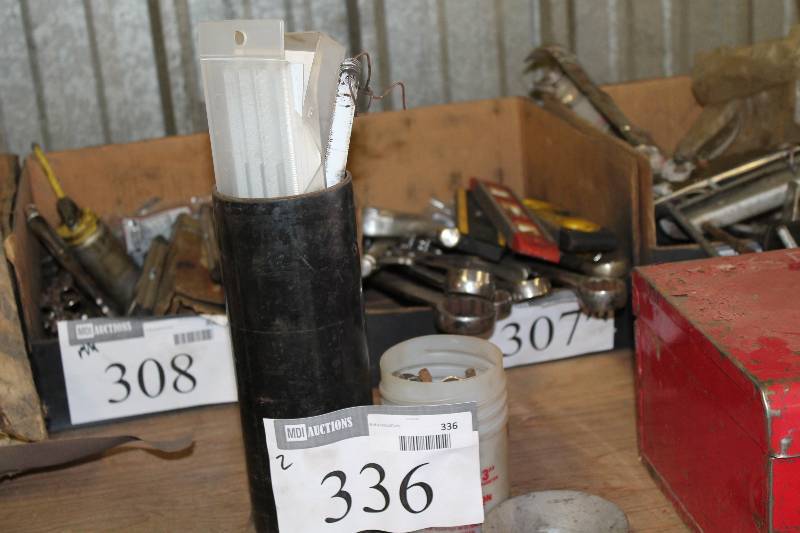 lot 336 image: Container Lot of (2) Including Lenox 12 x 12 Hack Master Blades Container Of Miscellaneous Drill Bits.