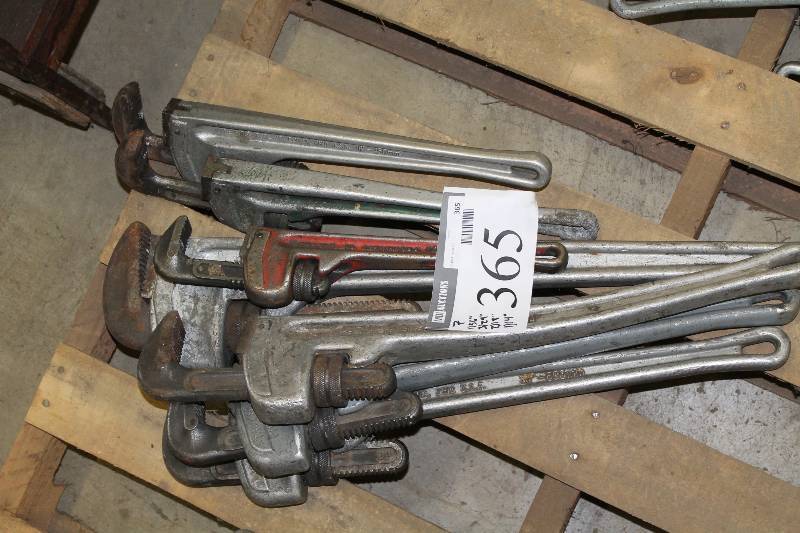 lot 365 image: Lot of (7) Ridgid Pipe Wrenches 36, 24 (3), 18 (2), 14.