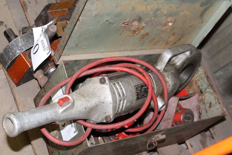 lot 386 image: Metal Case Lot Including Ridgid 700 Power Pony Threader Ridgid Pipe Cutter Ridgid Die Heads And More.
