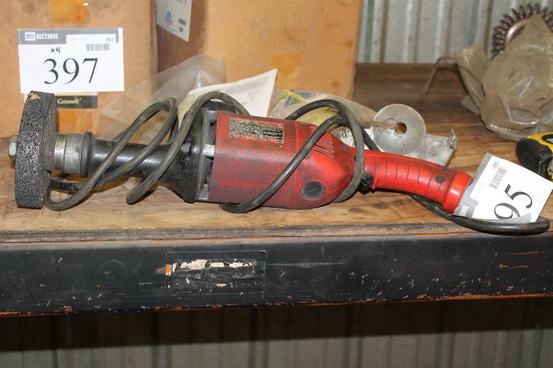 lot 395 image: Milwaukee Heavy-Duty Straight Grinder wCord, Manual & Attachment.