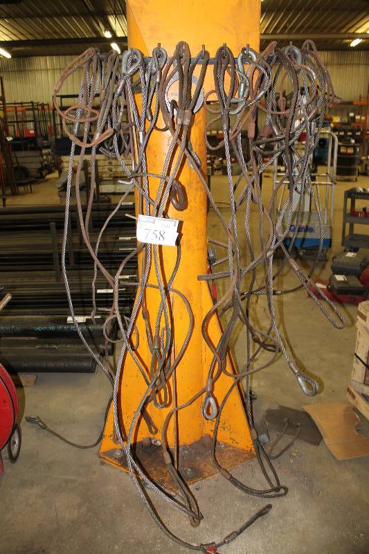 lot 758 image: Lot of Metal Cables wLoop Ends.
