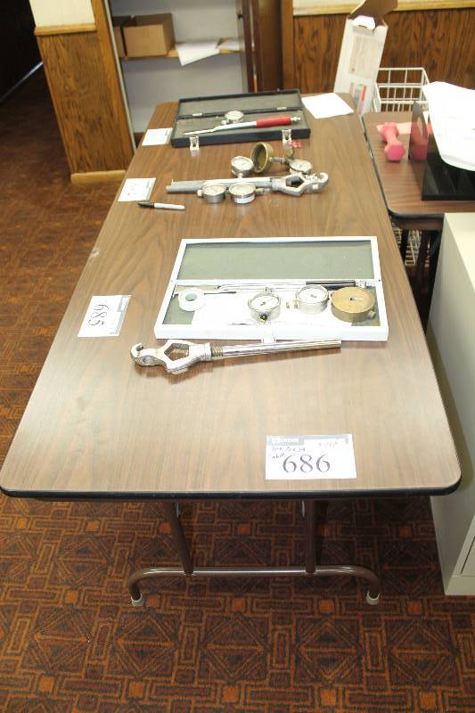 lot 686 image: Folding Table wMetal Base 30 x 72 x 29.