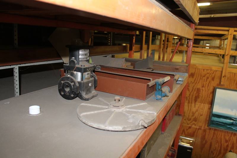 lot 714 image: Shelf Lot Including Grundfos CR2 Centrifugal Pump Metal Containers wHandles And More.